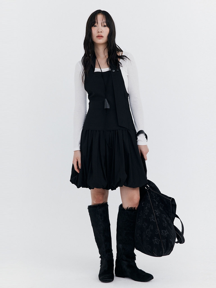 Balloon Layered Dress_Black