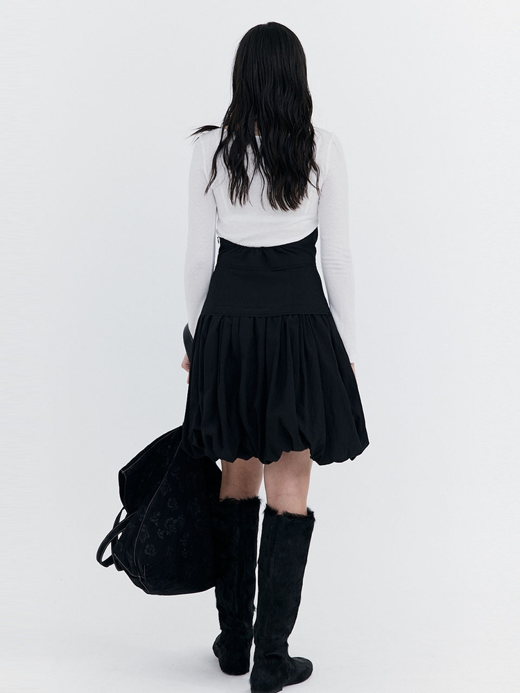 Balloon Layered Dress_Black