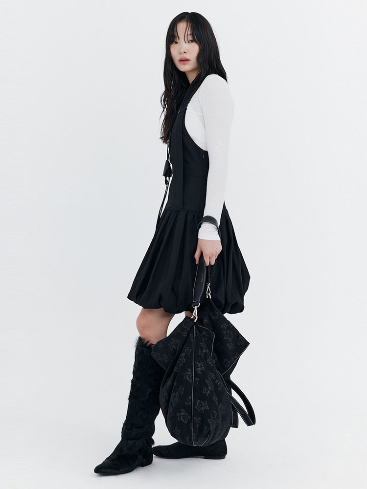 Balloon Layered Dress_Black