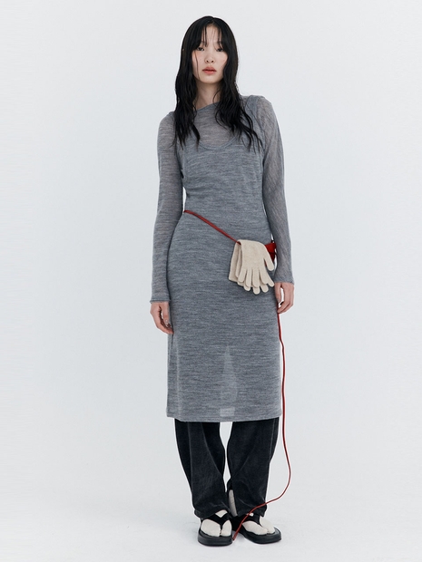 Wool Sleeveless Dress_Melange