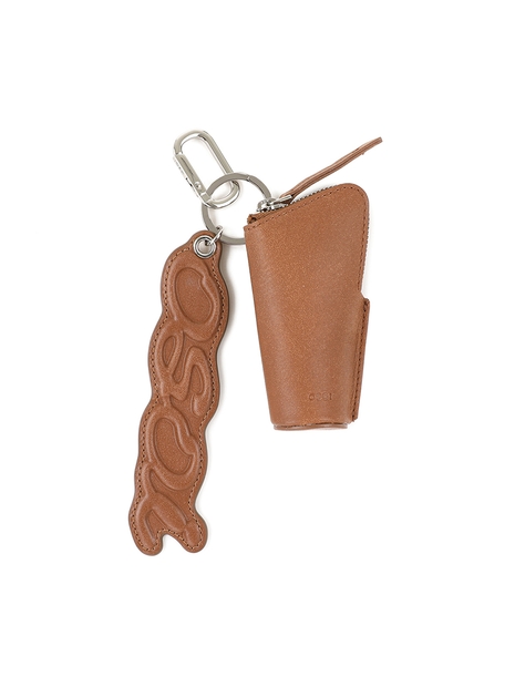 LIP POUCH KEY RING [CAMEL]