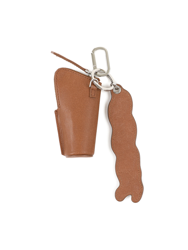 LIP POUCH KEY RING [CAMEL]