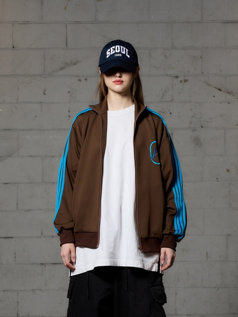 ARI PEACH JERSEY TRACK TOP / BROWN