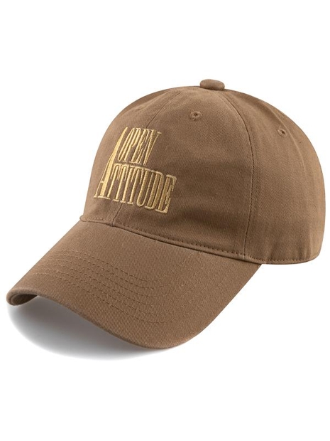 CAPITAL A BALL CAP-DARK BEIGE