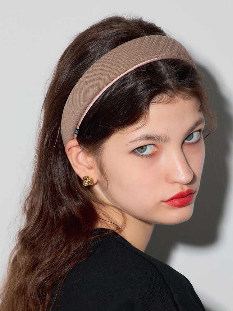 LB_Beige satin hairband