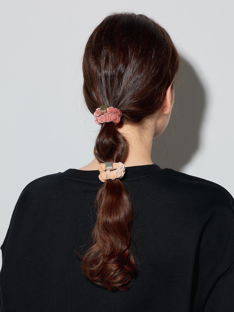 LB_Velvet cube hair scrunchie_2color