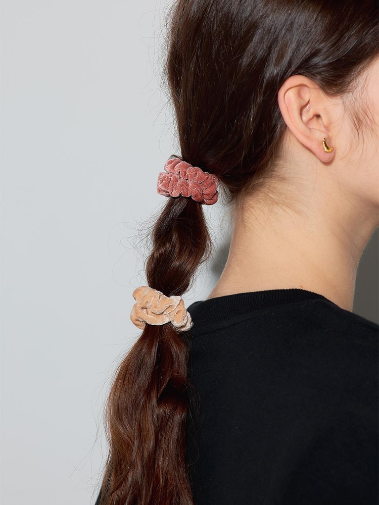 LB_Velvet cube hair scrunchie_2color