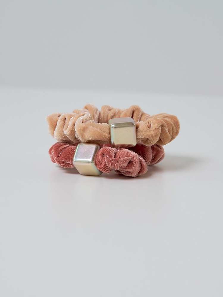 LB_Velvet cube hair scrunchie_2color