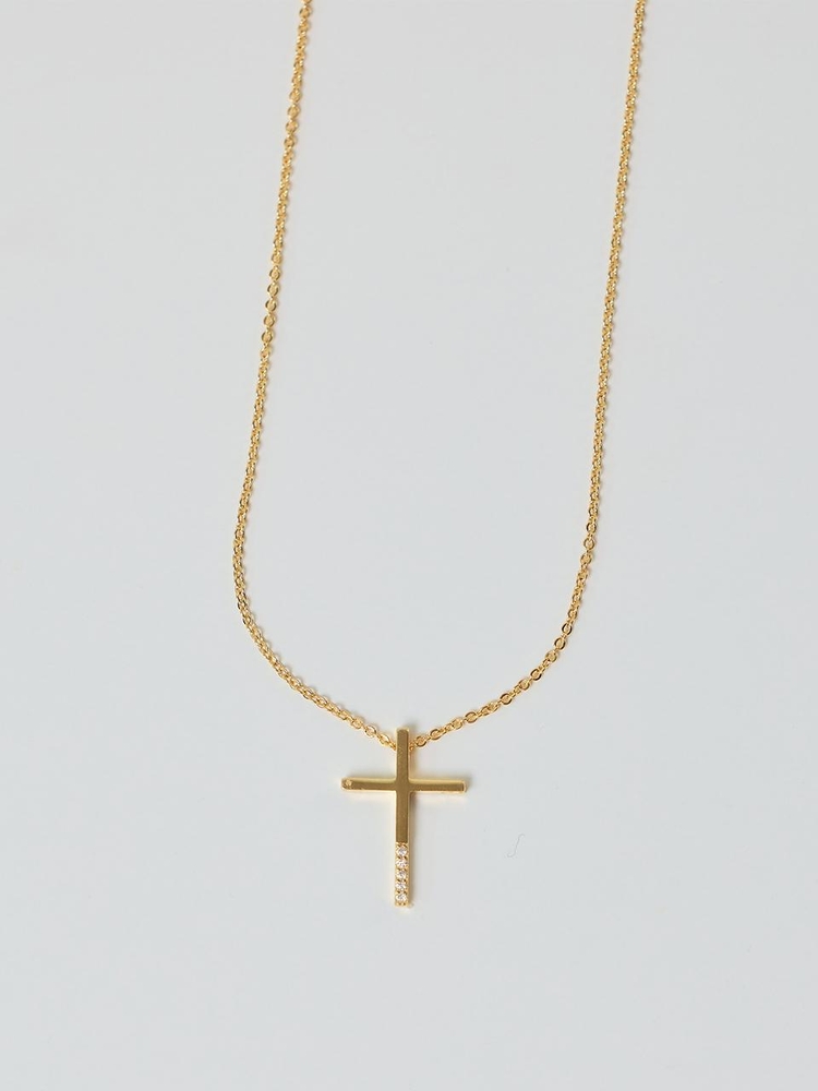 LB_Cross simple necklace_GOLD