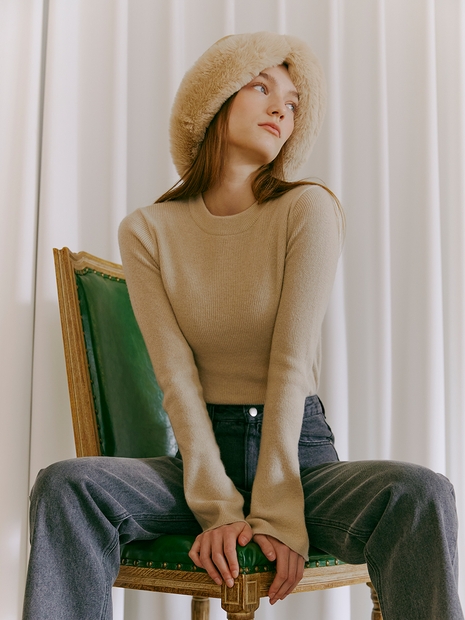 [리퍼브]Bell Sleeve Knit Top, Beige