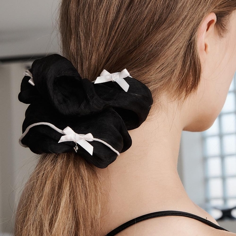 Black Ribbon Hair Scrunchie