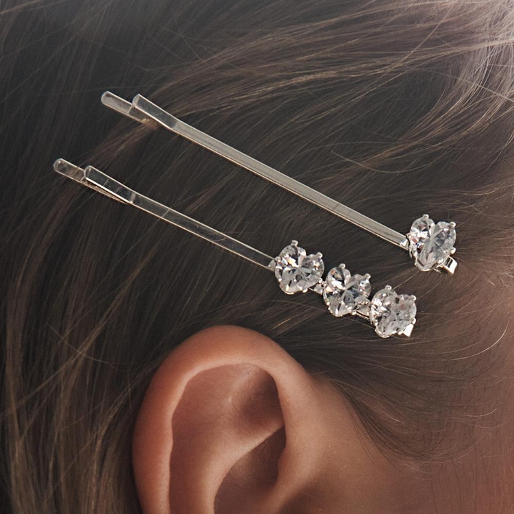 Heart Stone Hair Pin Set