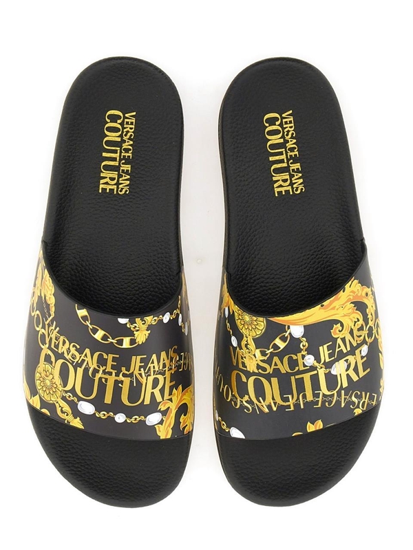 베르사체 진스 꾸뛰르 FW24 VERSACE JEANS COUTURE Flat shoes 77VA3SQ3_ZS834G89 BLACK