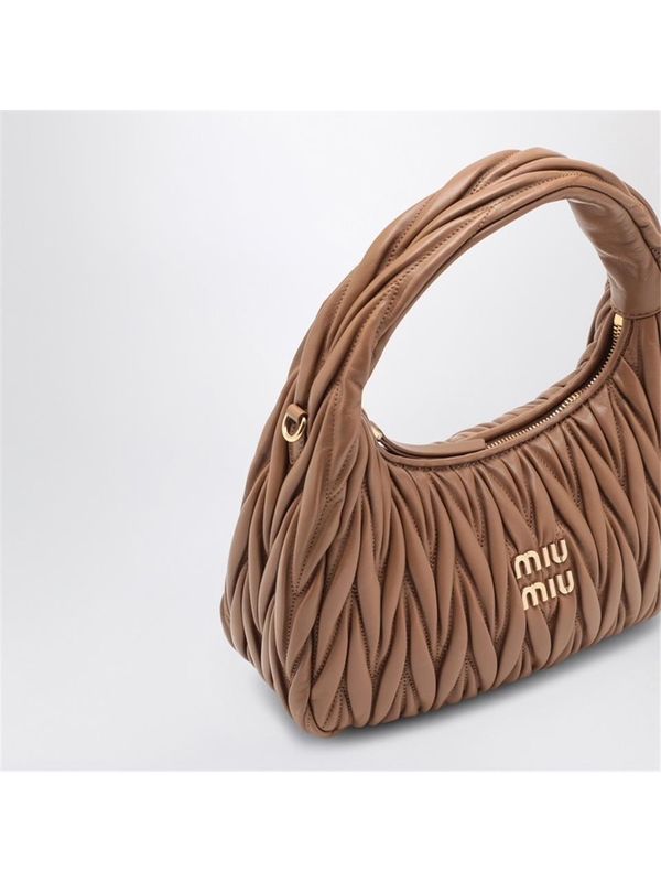 미우미우 FW24 Miu Miu Miu Wander caramel matelasse bag 5BC153OOON88 Beige