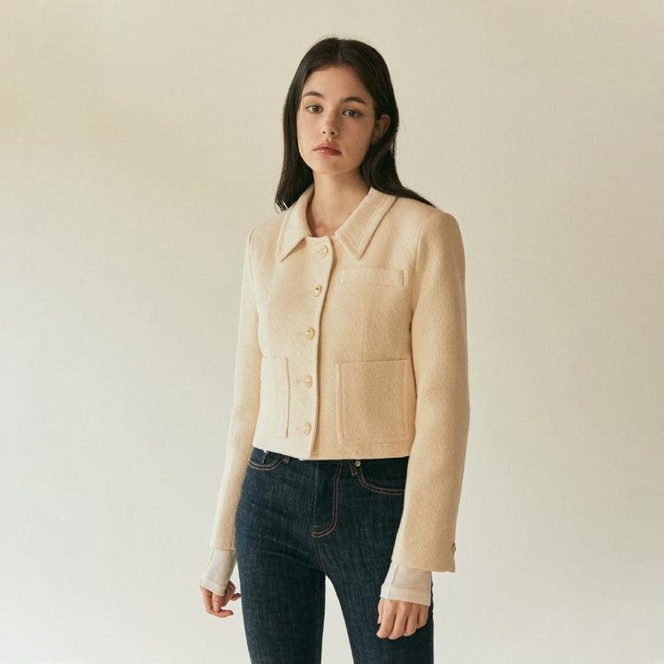 TWO-WAY TWEED JACKET_IVORY