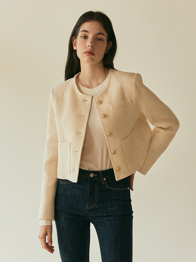 TWO-WAY TWEED JACKET_IVORY