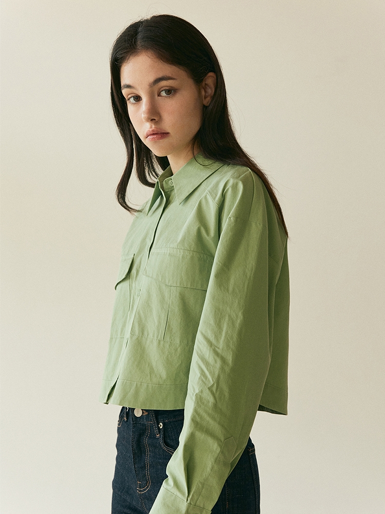 FLARED POCKET SHIRT_MINT