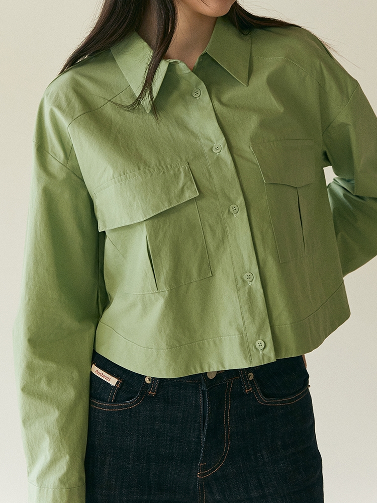 FLARED POCKET SHIRT_MINT