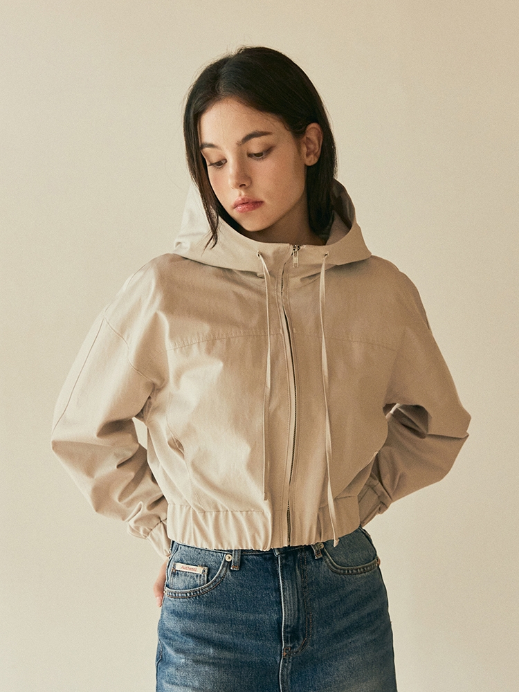 HOODED BLOUSON_BEIGE