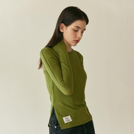 SLIT T-SHIRT_OLIVE