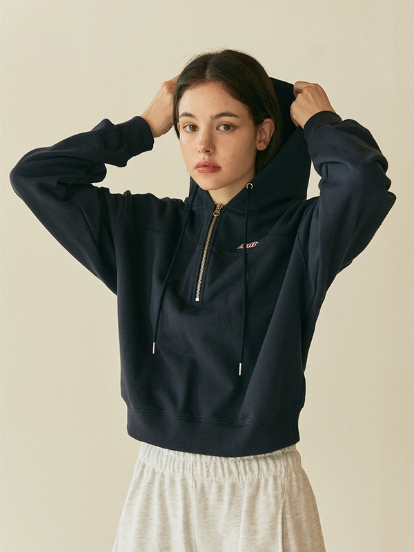 HOODIE HALF ZIPUP_NAVY