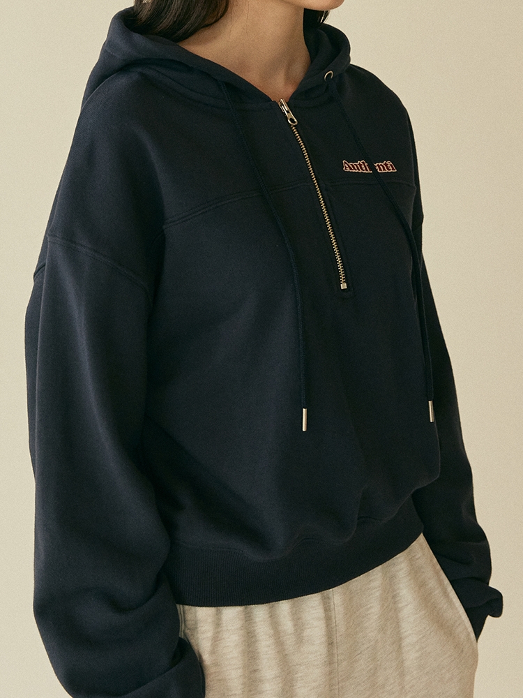 HOODIE HALF ZIPUP_NAVY