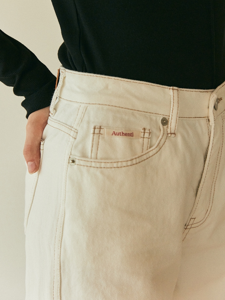 STITCH WIDE PANTS_IVORY