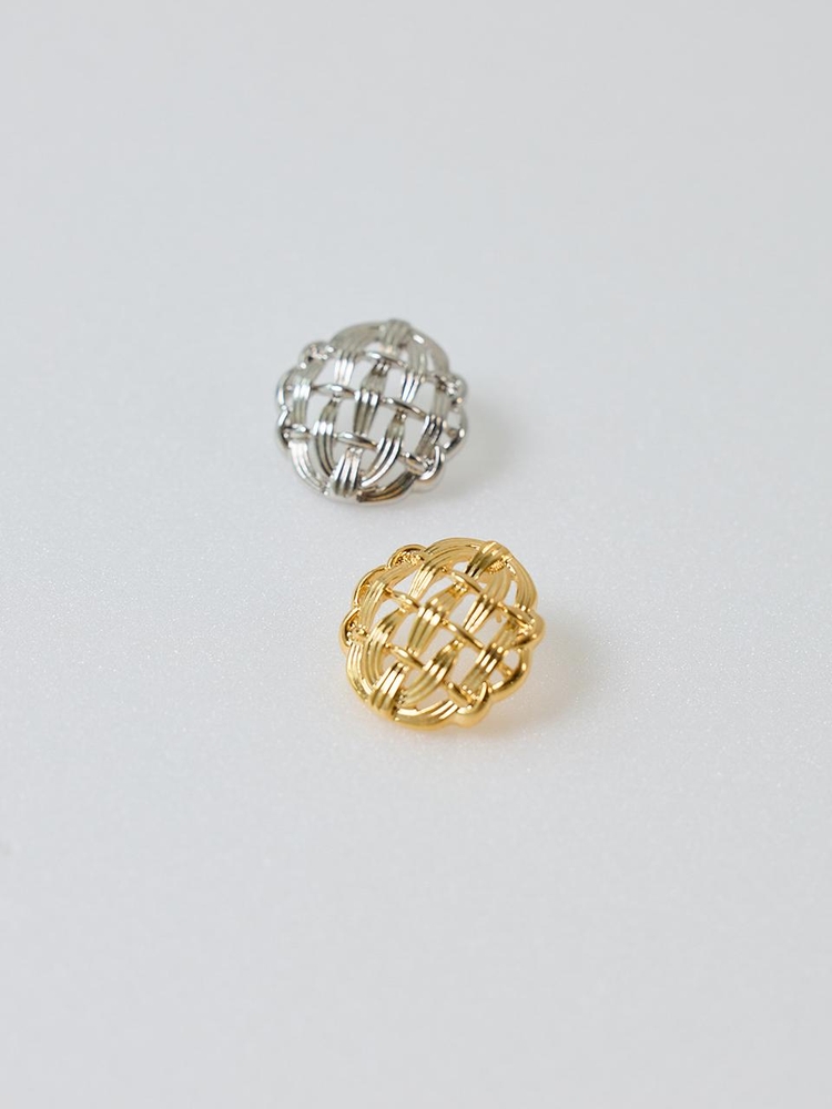 LB_Grid circle earring_GOLD