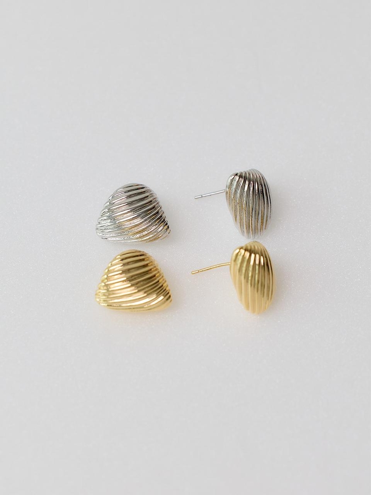 LB_Triangle stripes earring_SILVER