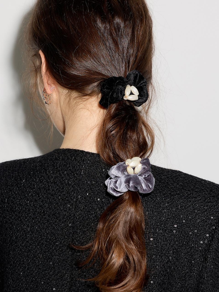 LB_Velvet shine hair scrunchie_2color