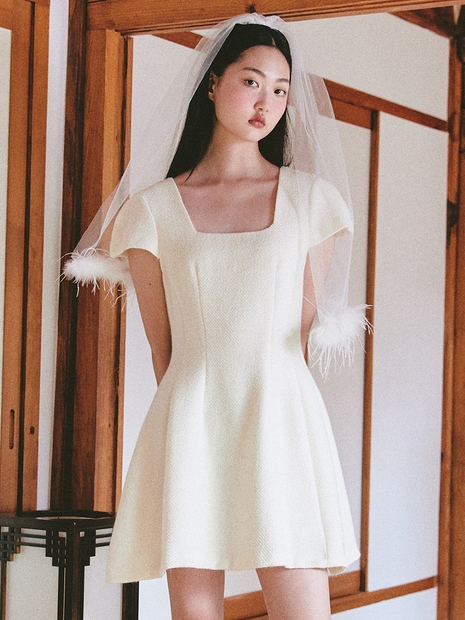 Bridal Waltz Mini Dress_white