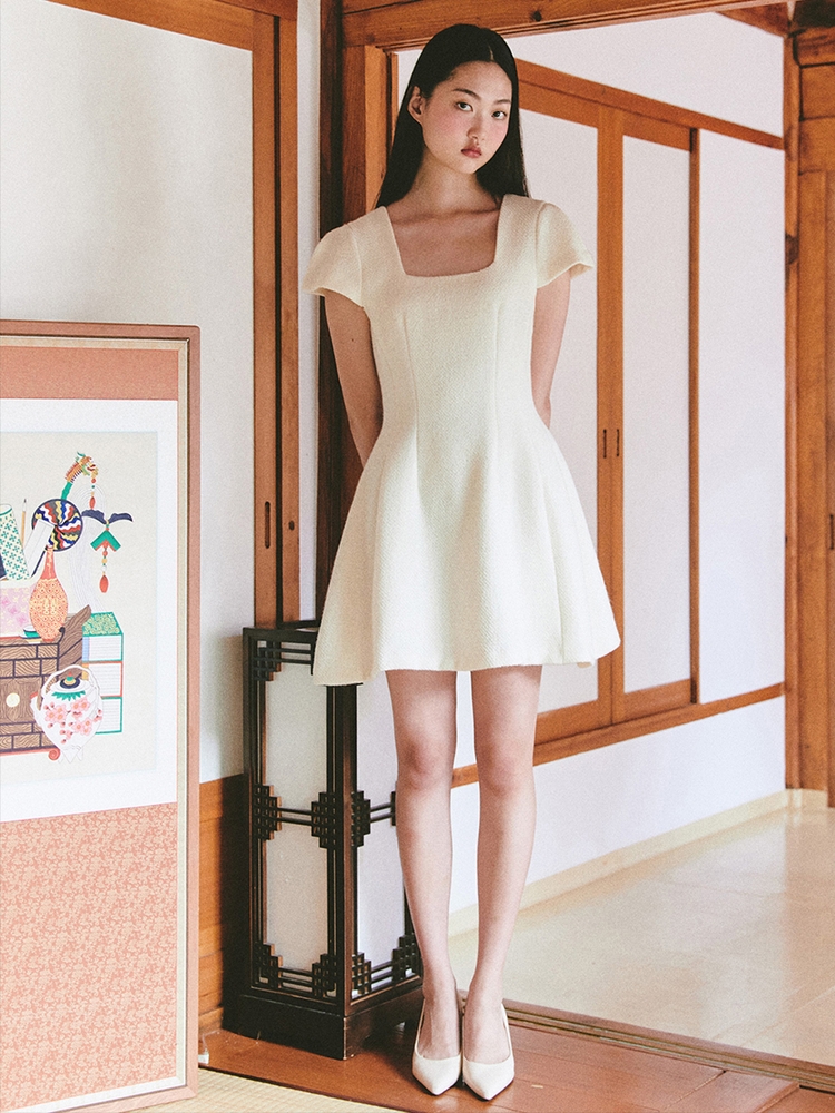 Bridal Waltz Mini Dress_white