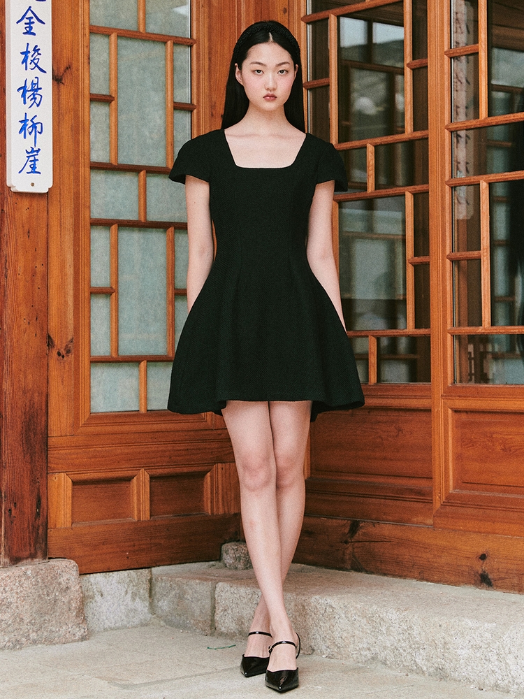 Bridal Waltz Mini Dress_black