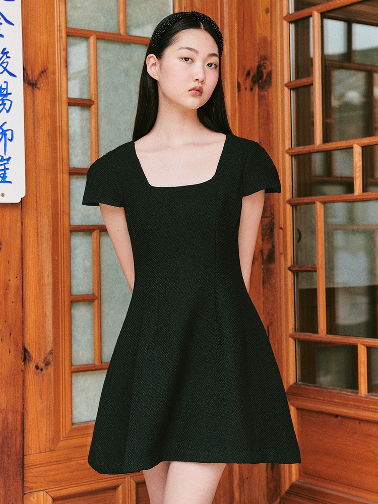 Bridal Waltz Mini Dress_black