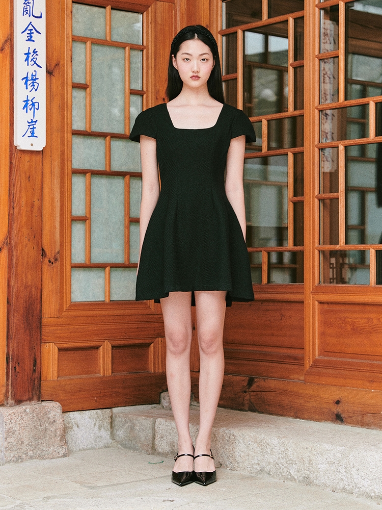 Bridal Waltz Mini Dress_black