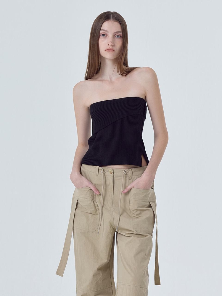 Pocket Strap Pants, Beige