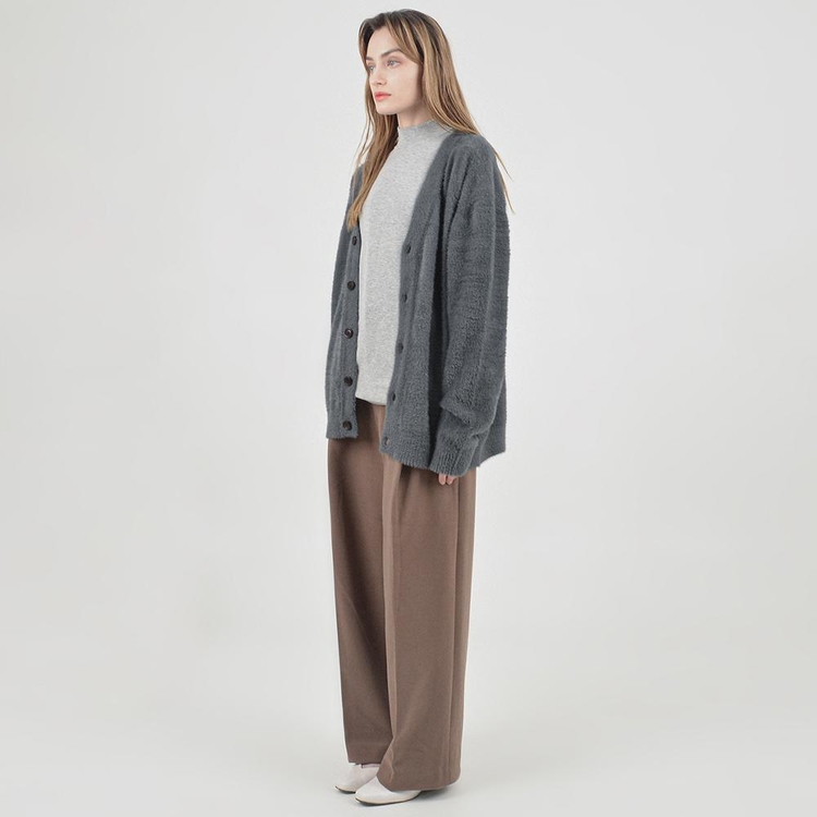 Boocle Angora Cardigan (Charcoal)