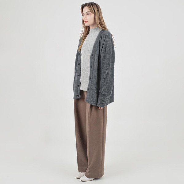 Boocle Angora Cardigan (Charcoal)