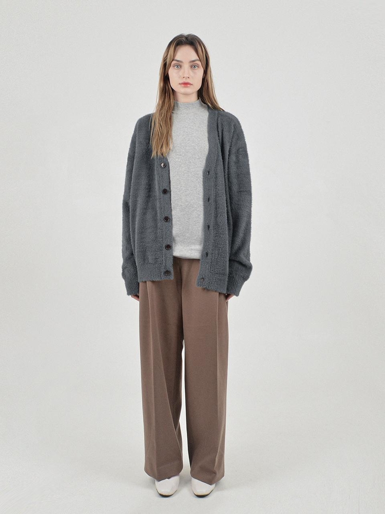 Boocle Angora Cardigan (Charcoal)