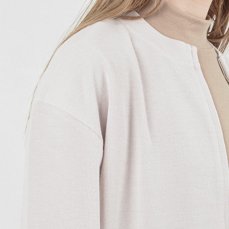 Essential Round Cardigan Zip-Up (Ivory)