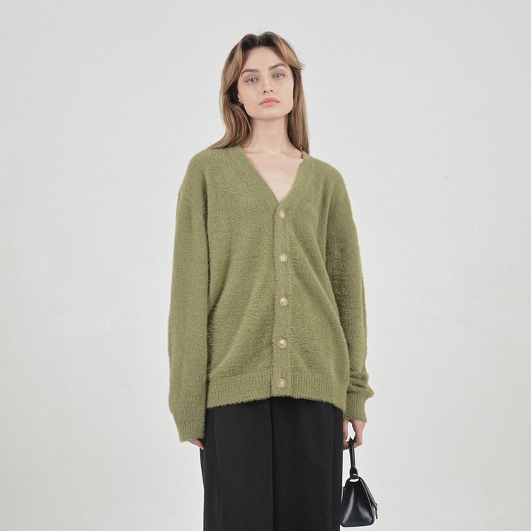 Boocle Angora Cardigan (Olive)