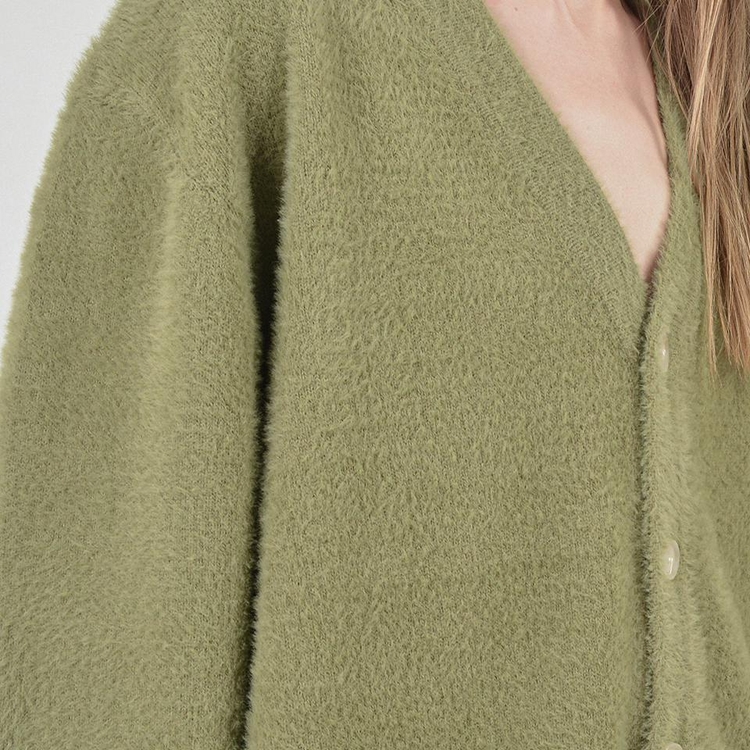 Boocle Angora Cardigan (Olive)