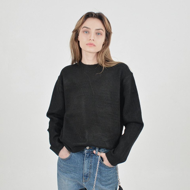 Anti-Filling Soft Wool Knit (Black)