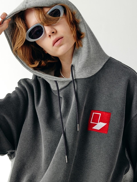 Door`Box Sweat Hoody (Mix-Chacoal)