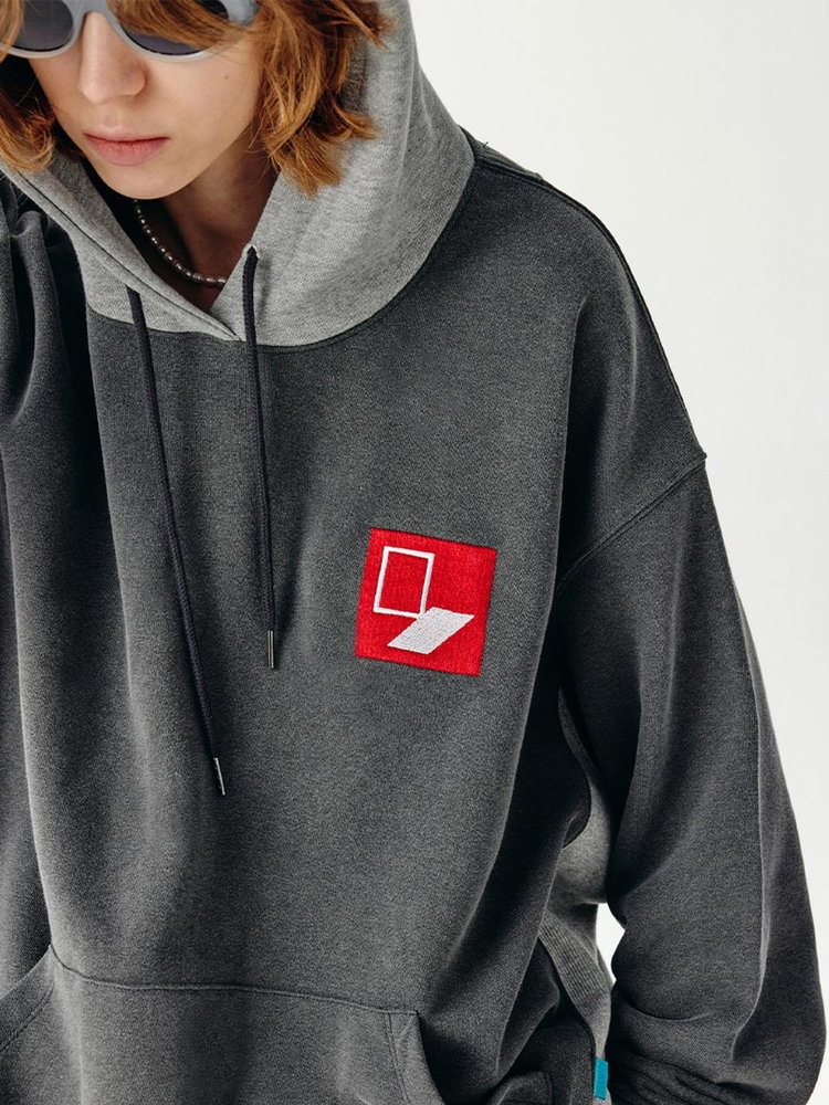 Door`Box Sweat Hoody (Mix-Chacoal)