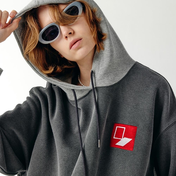 Door`Box Sweat Hoody (Mix-Chacoal)