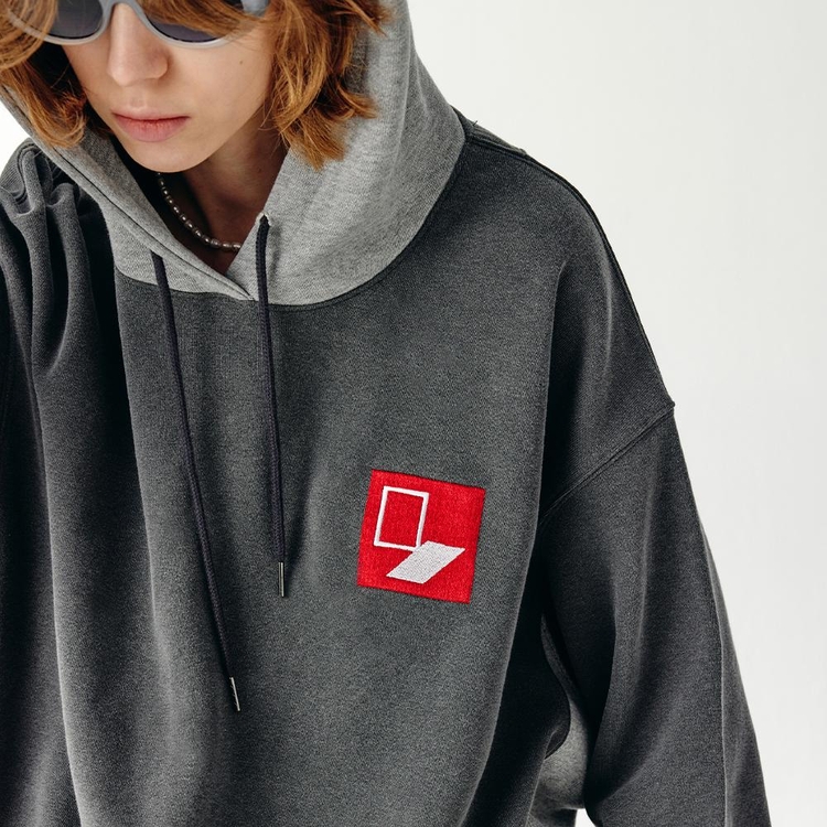 Door`Box Sweat Hoody (Mix-Chacoal)