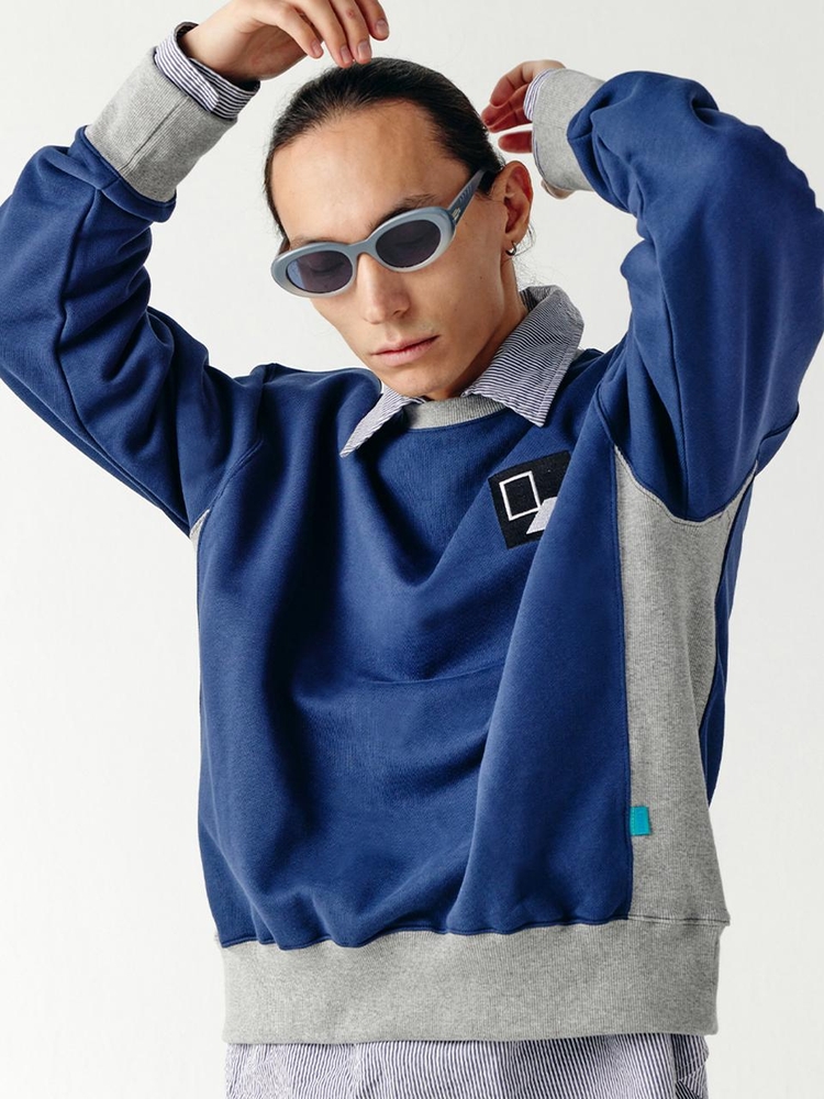 Door`Box Sweat Shirt (Mix-Navy)