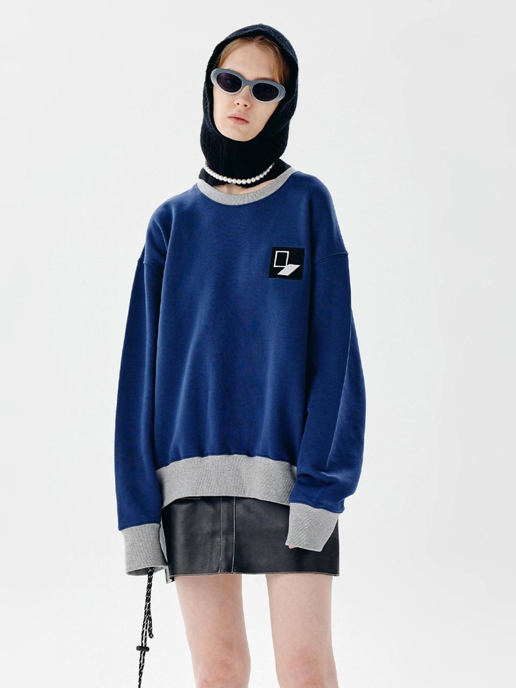 Door`Box Sweat Shirt (Mix-Navy)