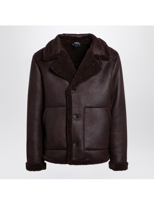 아페쎄 FW24 A.P.C. Brown faux leather jacket PSAJO-H02971PL Brown